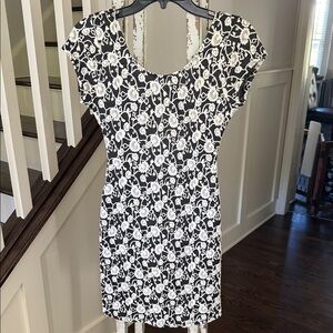 Elegant Black and White Floral Party Dress American Rag